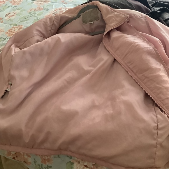Thermoloft Coat pink zipper front no hood size L 2 front pockets FALL WINTER - Picture 5 of 16